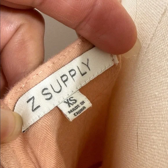 Z Supply Size XS Light Coral Maxi Rory Tiered Slub Dress Sand - Picture 2 of 9